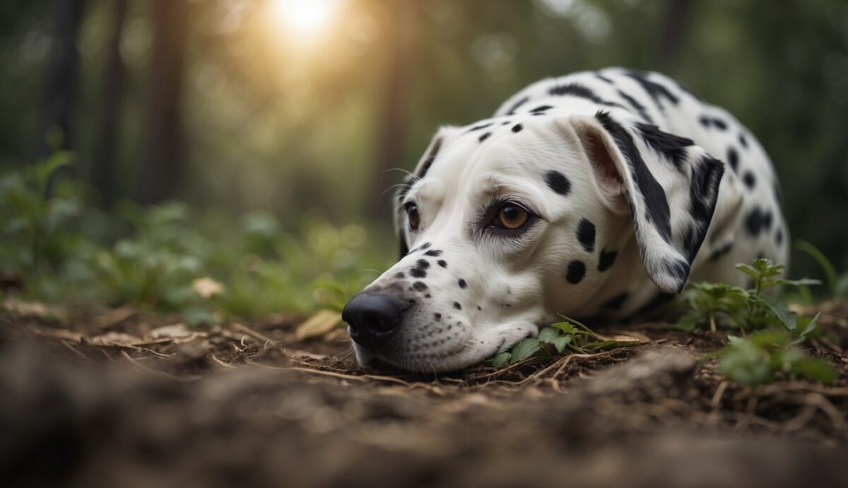 A Dalmatian's kidneys show signs of dysfunction. Support strategies are in place to address systemic health impact