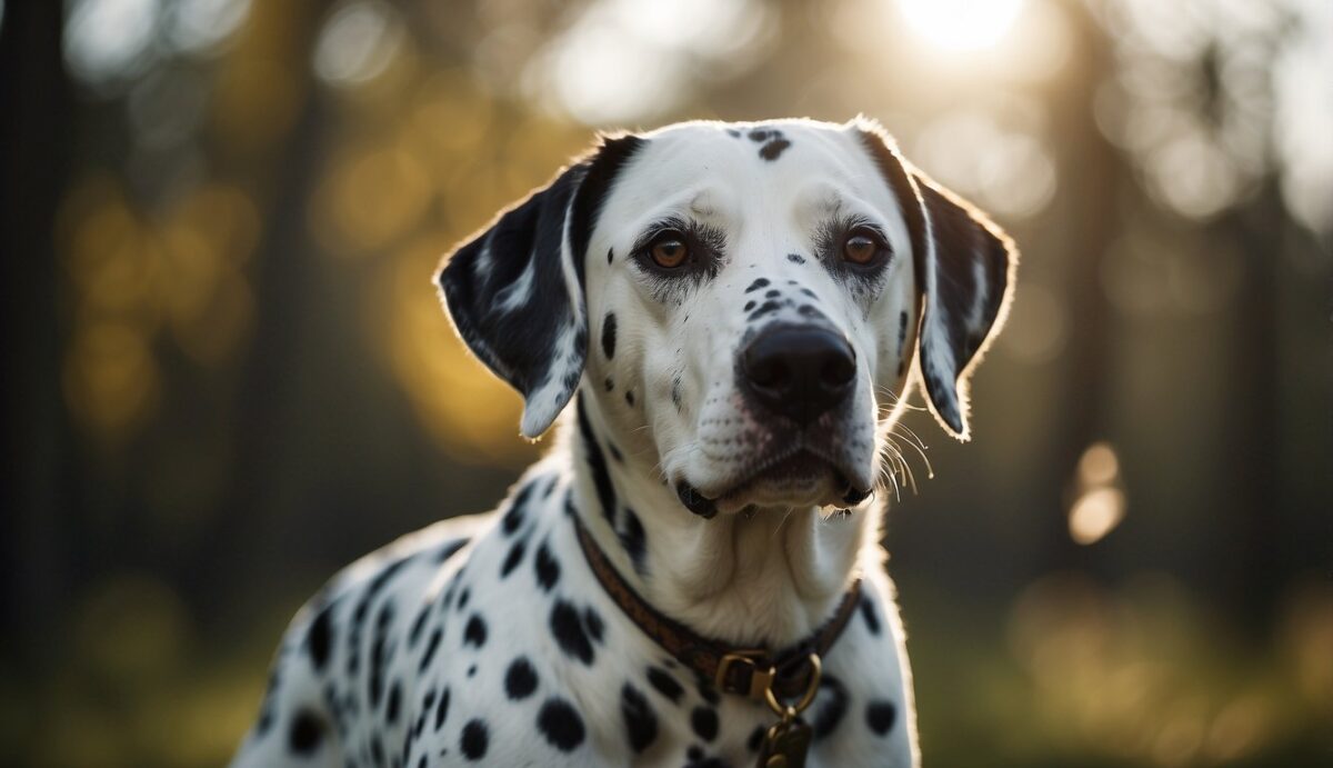 A Dalmatian dog with healthy lungs and airways, breathing freely and happily, with clear and open respiratory passages