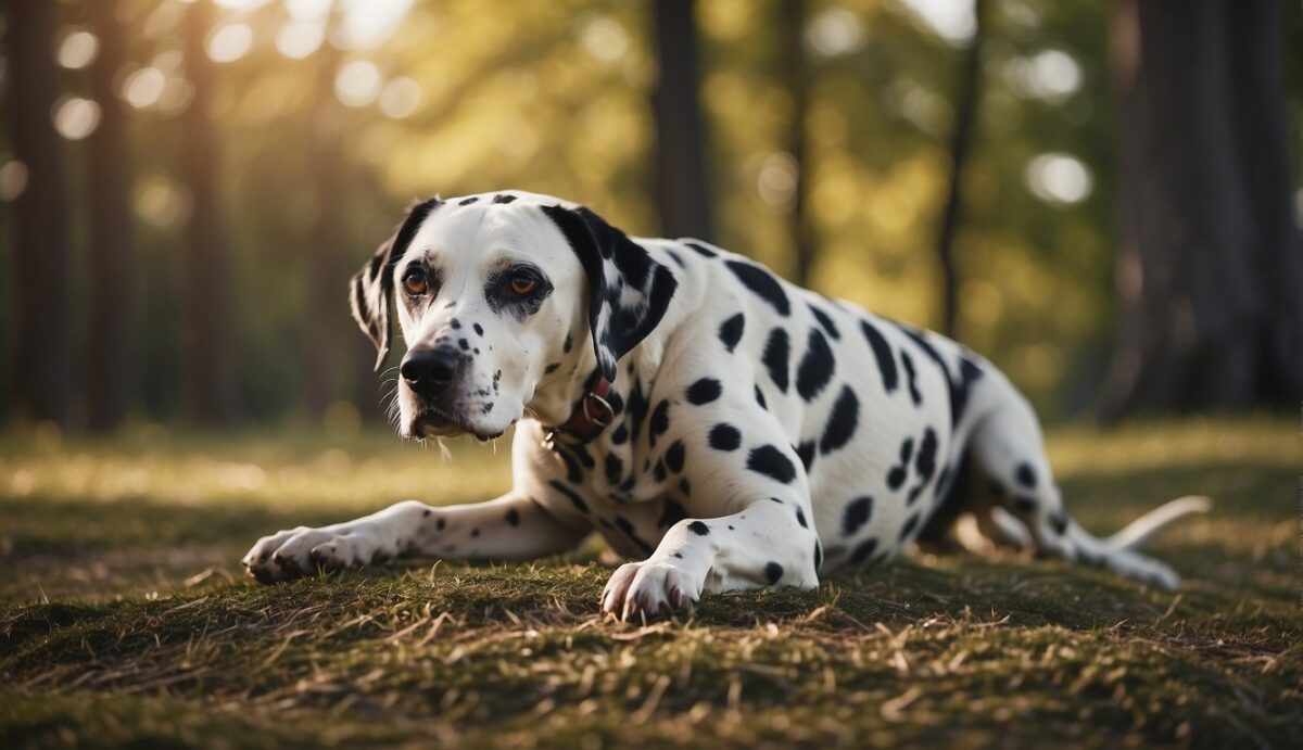 A Dalmatian's body attacked by its own immune system, causing distressing symptoms